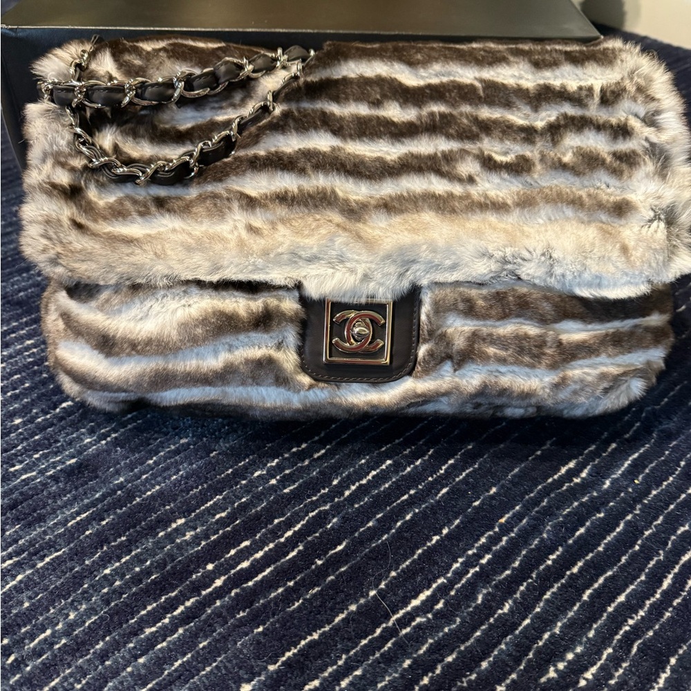 Chanel RARE Chinchilla Jumbo Flap Bag, Never used, Tags still on.